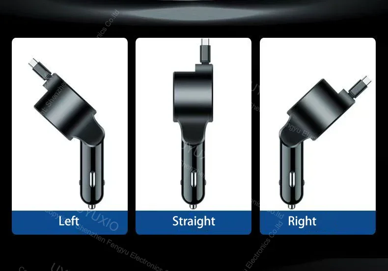 USB C Car Charger 65W Super Fast Charge with Voltage Display PD 30W Retractable Type C Cable for iPhone 16 Pro Max 15 Samsung