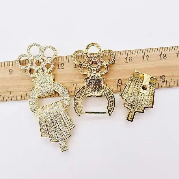 1piece Jewellery Connector18KGold Plated green blue beads Chain Clasp hooks DIY Making Necklace Bracelet Accessories