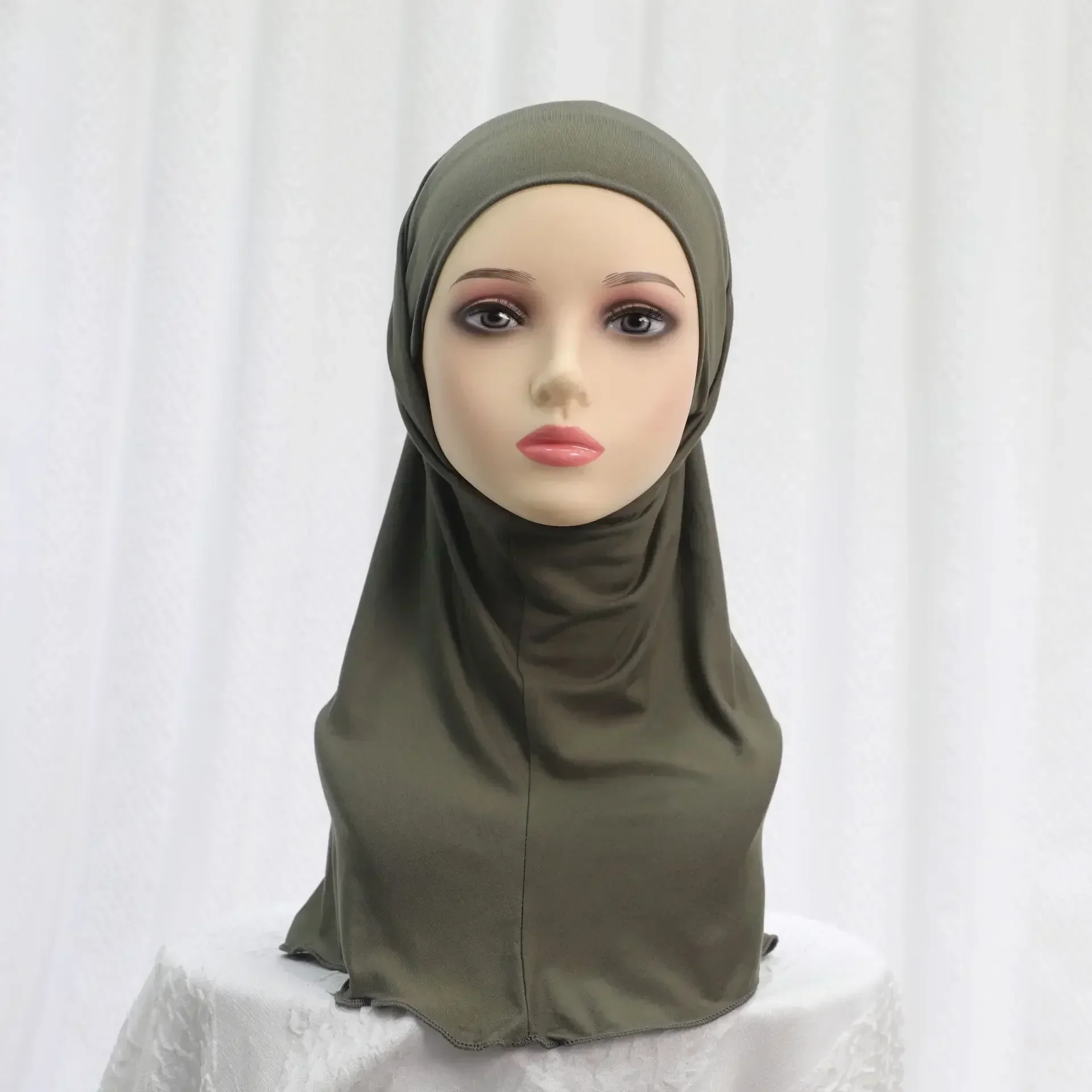 Muslim Women One Piece Amira Instant Scarf Turban Bandage Head Wrap Khimar Pull On Headscarf Islamic Pray Hat Arabic Turbante
