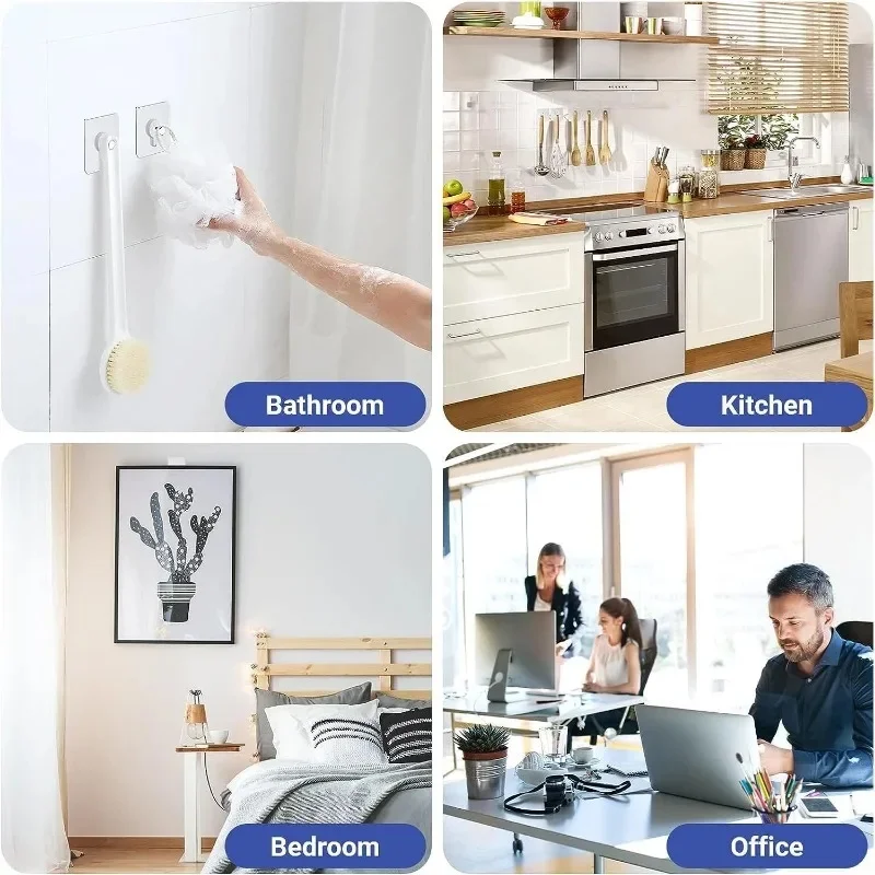 10-100Pcs Strong Adhesive Hooks Picture Frame Holder Poster Clock No Drilling Hooks Home Kitchen Bathroom Waterproof Hanger