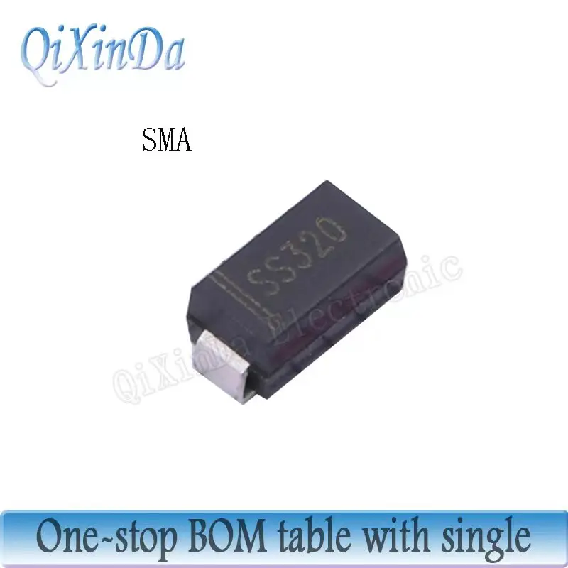 100PCS SMA SS12 SS14 SS16 SS110 SS120 SS22 SS24 SS26 SS28 SS210 SS220 SS32 SS34 SS36 SS38 SS310 SS315 SS320 DO-214AC Diodi SMD