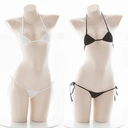 Amine Schattige Meisjes Bikini Set Japanse Student Cosplay Badpak Halter Bandage Badmode Vrouwen Sexy Badpak Bikini