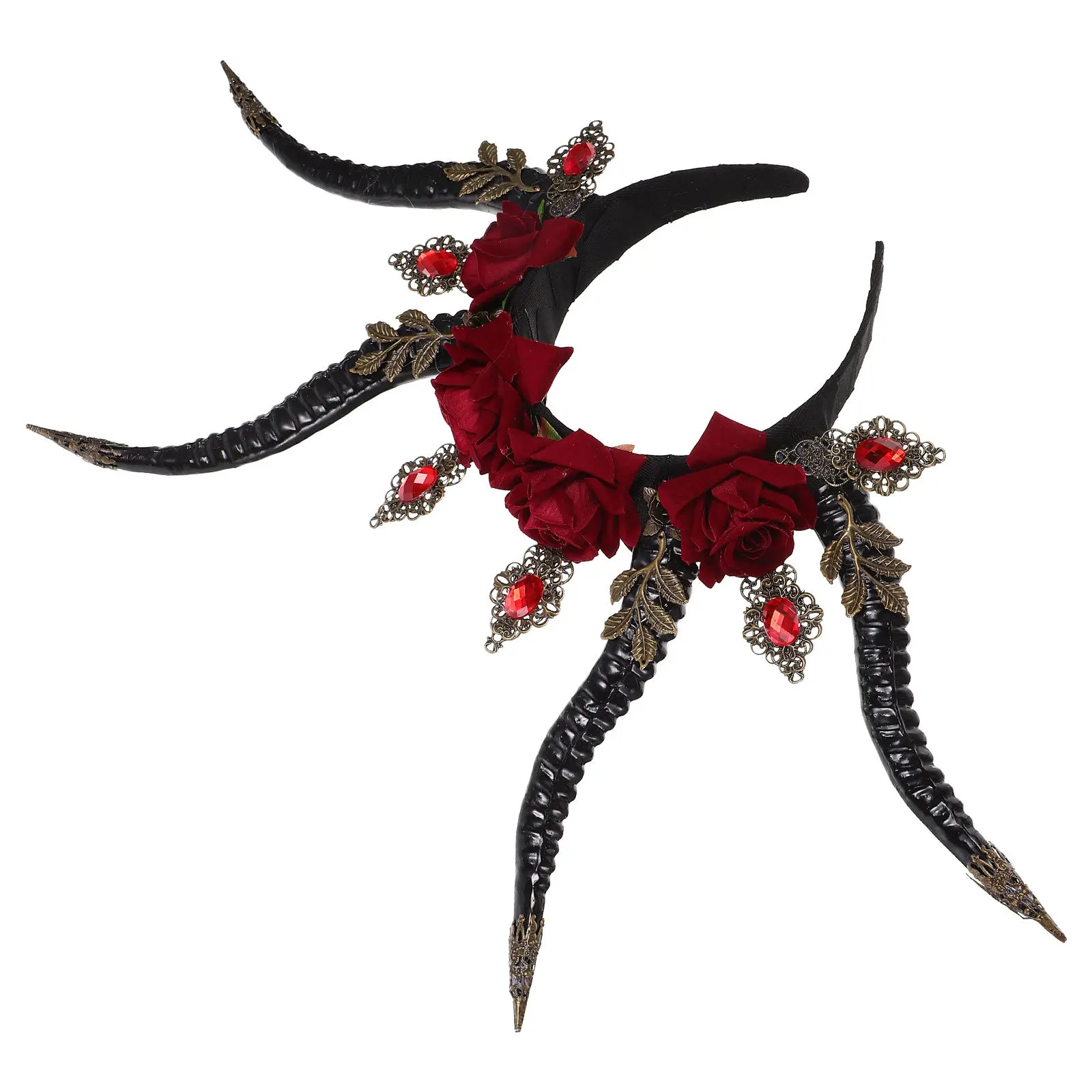 ハロウィン悪魔ヘッドバンドシックなパーティーヘアフープフェスティバル結婚式婚約コスチュームアクセサリー大人子供ヘアデコレーション