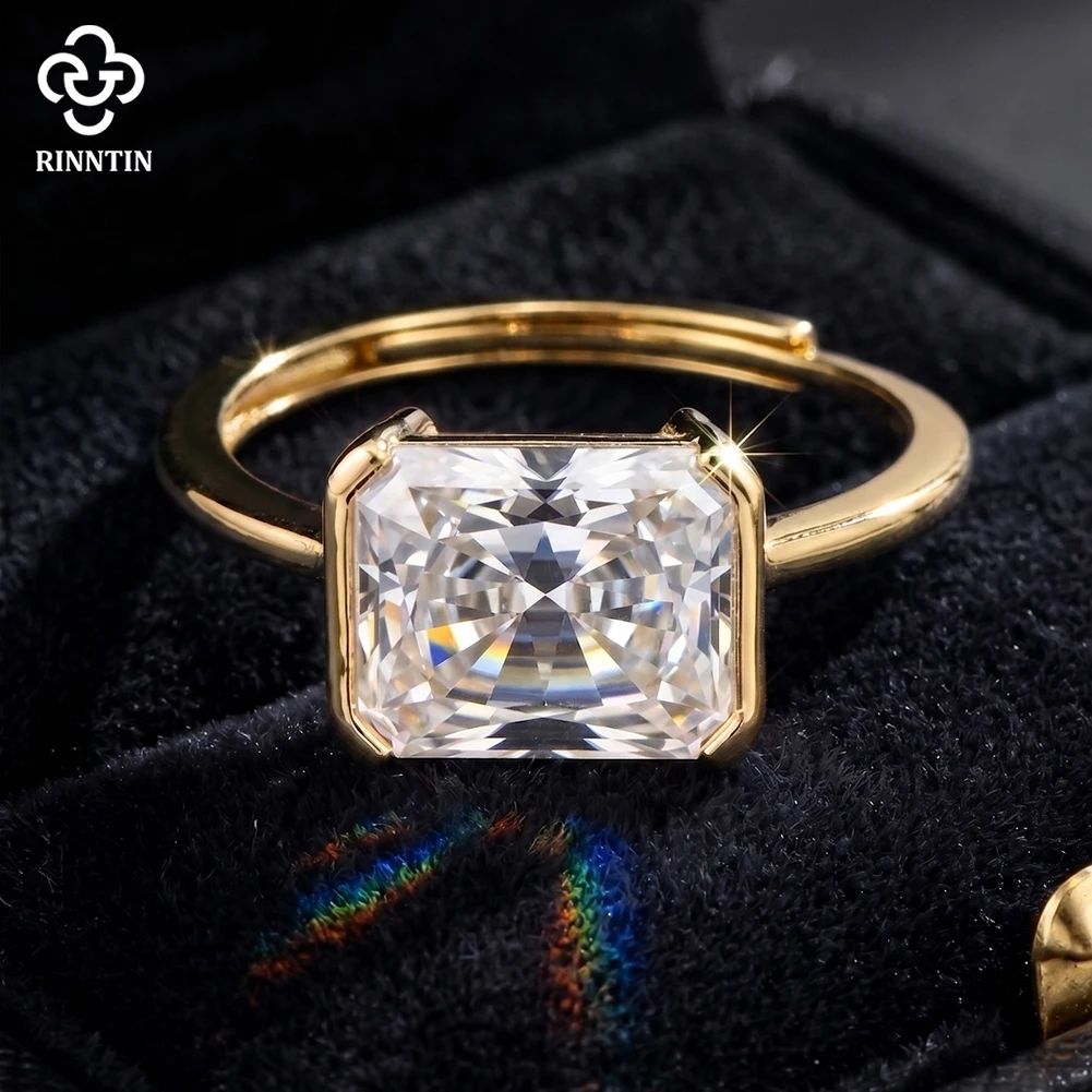 

Rinntin 925 Sterling Silver Moissanite Diamond Engagement Ring for Women Bridal Proposal Wedding Band Ring Jewelry MOR20