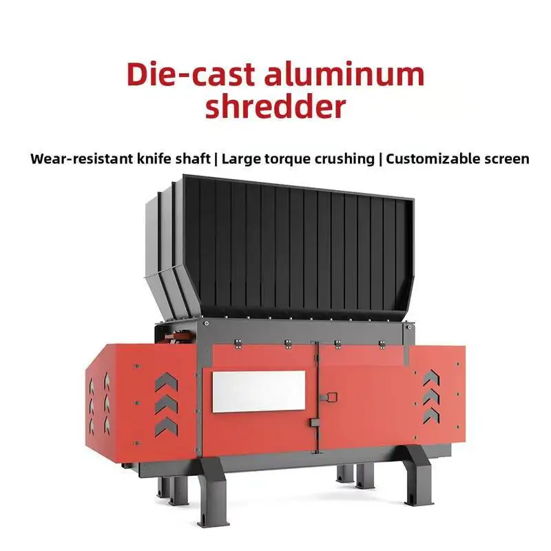 2025년형 시간당 1톤 처리량 티타늄 스틸 철제 단축축 분쇄기, 알루미늄 구리 스크랩 금속 파쇄기