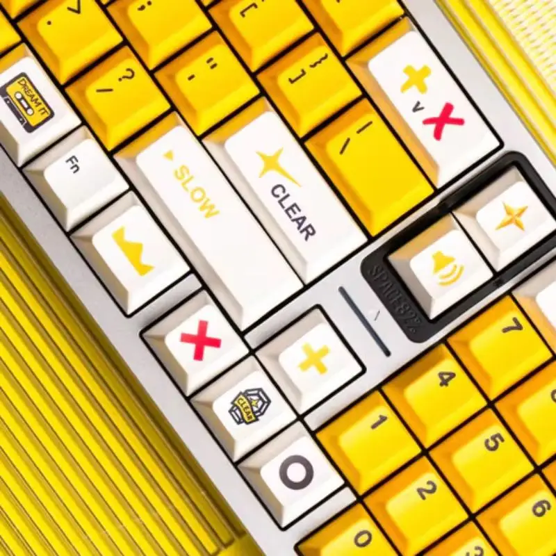 Imagem -02 - Gmk Gloryday Keyboard Cap Grupo Pbt Custom Amarelo Branco Cherry Profile Keycaps Acessórios de Teclado Mecânico Original Novo