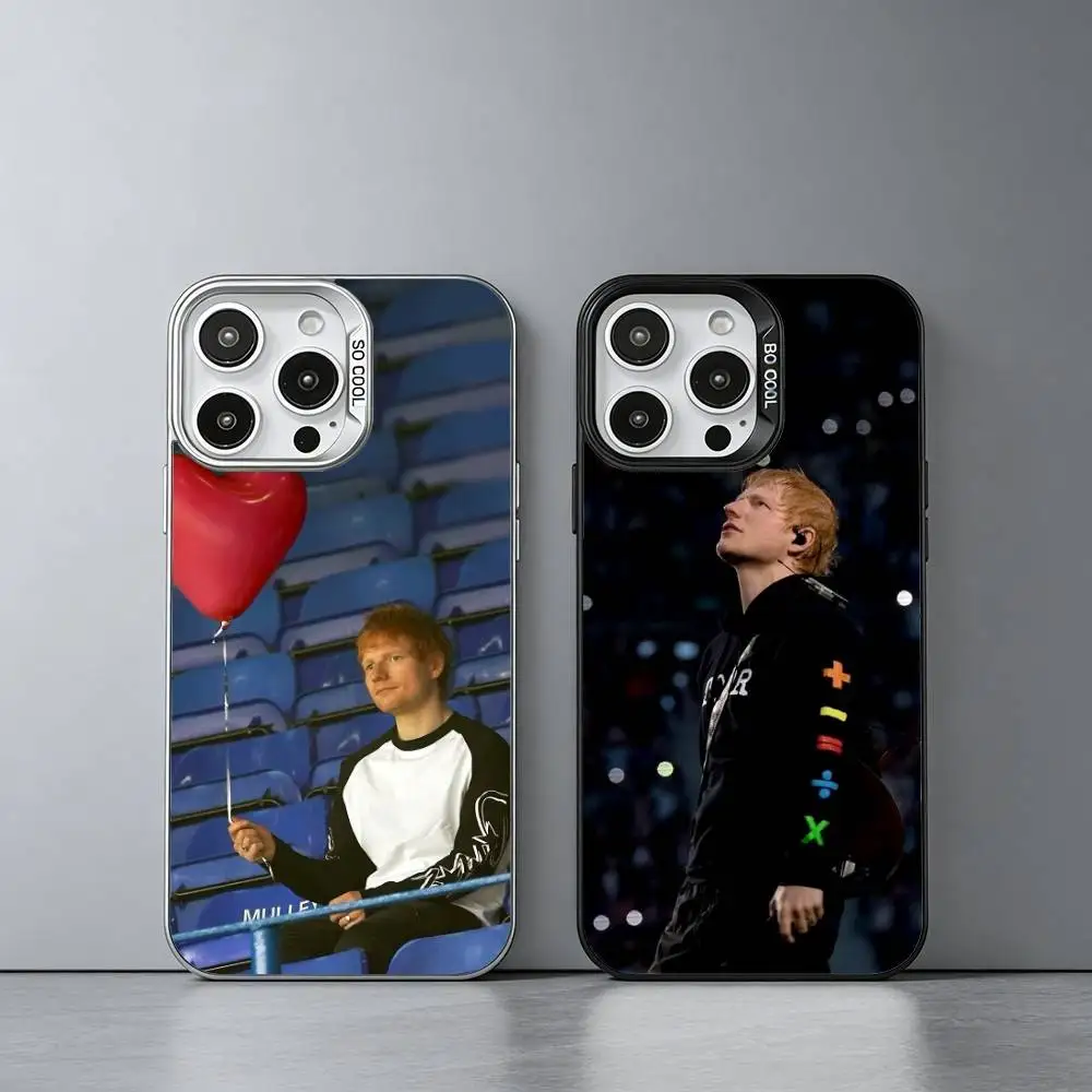 

S-Singer E-Ed Sheeran Phone Case For iPhone 17,16,15,14,13,12,11 Plus,Pro Max,XS,Colored silver phone case