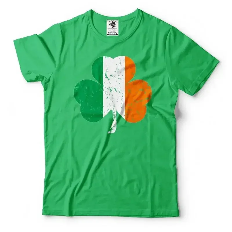Irish Clover Shamrock T Shirt Ireland Patriotic Flag Saint Patricks