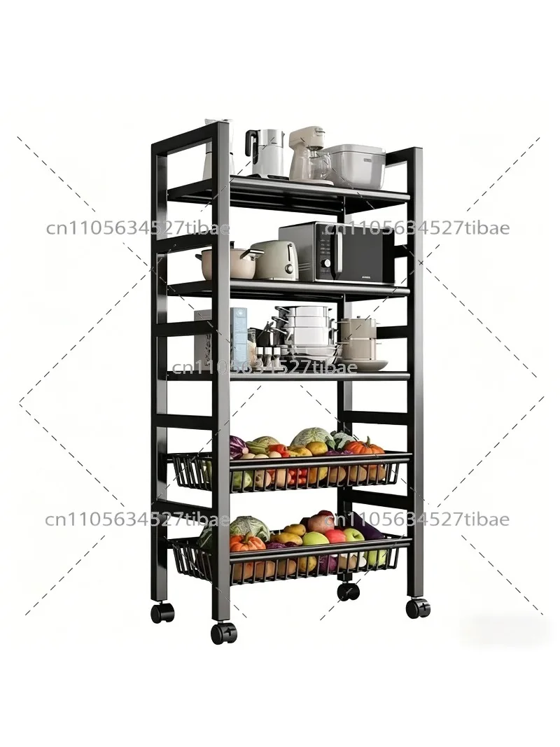 Multi Layer Wrought Iron Kitchen Storage Rack Floor Standing Removable Vegetable Seasoning Pot Organizer for Home