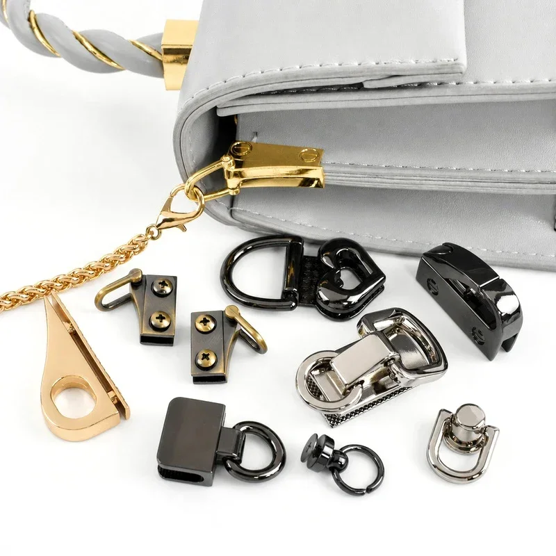 5Pcs Metal Buckles Bag Side Clip Clasps for Handbag Strap Chain Hanger Connector Screw Decoration Hook DIY Hardware Accessories