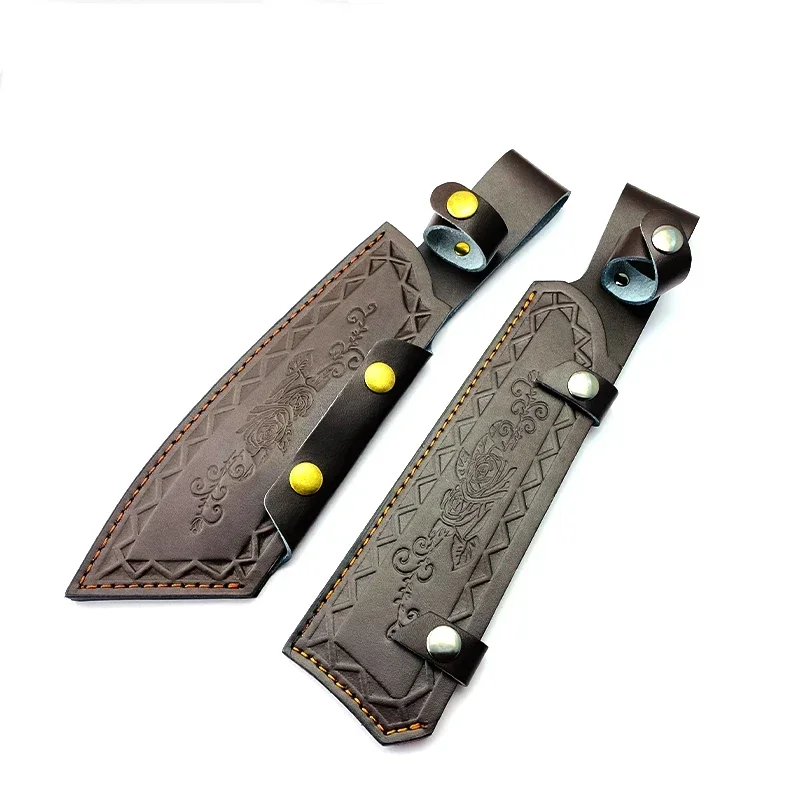 Machete Knife Sheath Split PU Leather Fixed Blade Straight Knife Scabbard Leather Case Sheath Holder Top Quality Outdoor Tool