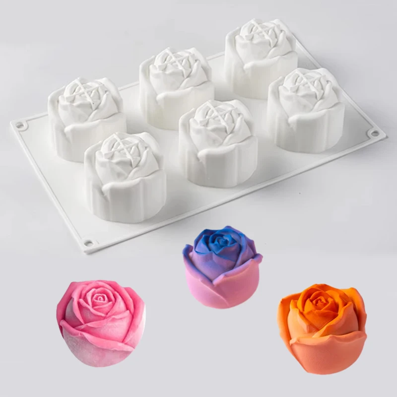 

SHENHONG Silicone Cake Moulds Valentine's Day Rose Mousse Cake Molds Food Grade Kitchen Bakibg Tools Party Dessert Bakeware