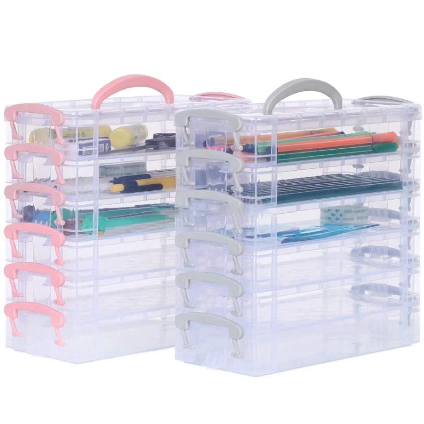 

6 Layer Pencil Box,Office Supplies Storage Organizer Box,Brush Painting Pencil Storage Box Watercolor Pen Container Drawing Tool