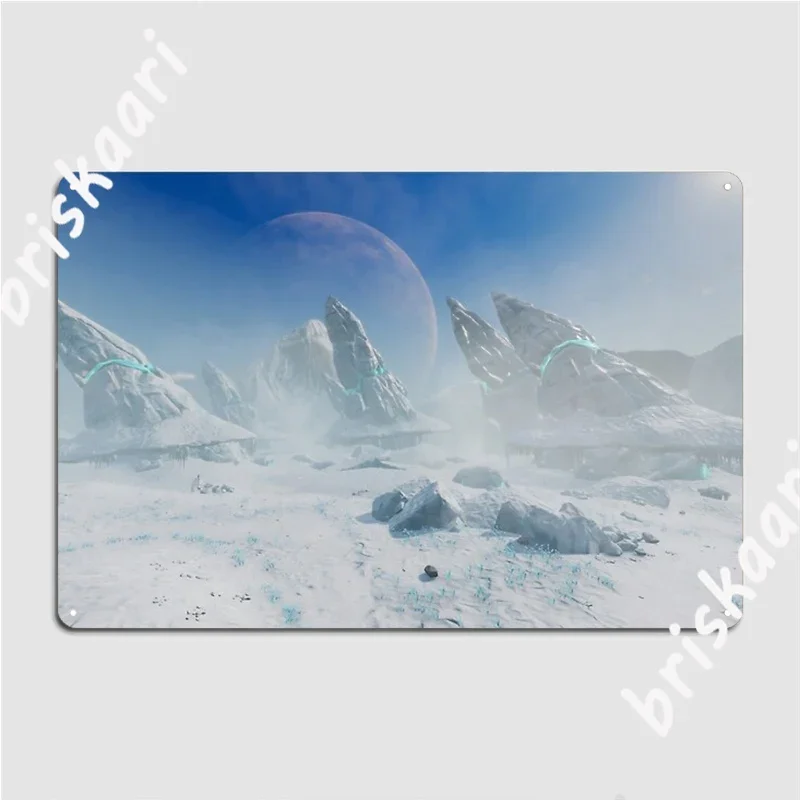 Subnautica Arctic Spires Concept Art Metal Plaque Poster Custom Pub Garage Cinema Living Room Wall Decor Tin Sign Posters