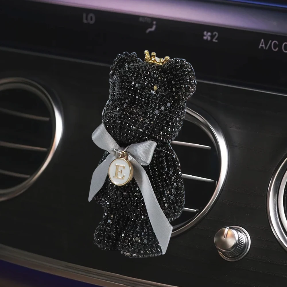 NEWEST Charm Bear Air Freshener Ornaments Creative Crystal Diamond Decoration Necklace Air Outlet Car Aromatherapy Accessories