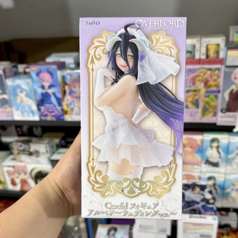 

In Stock Genuine Albedo Pure White Wedding Dress Height 18cm Figurine Anime Toy Genuine Model Collections Toys Gifts