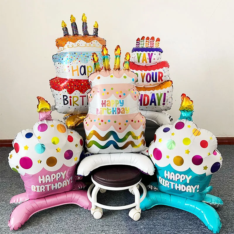 Stand Cake Balloons Happy Birthday Cake Balloon Birthday Party Decorations Baby Shower Globos