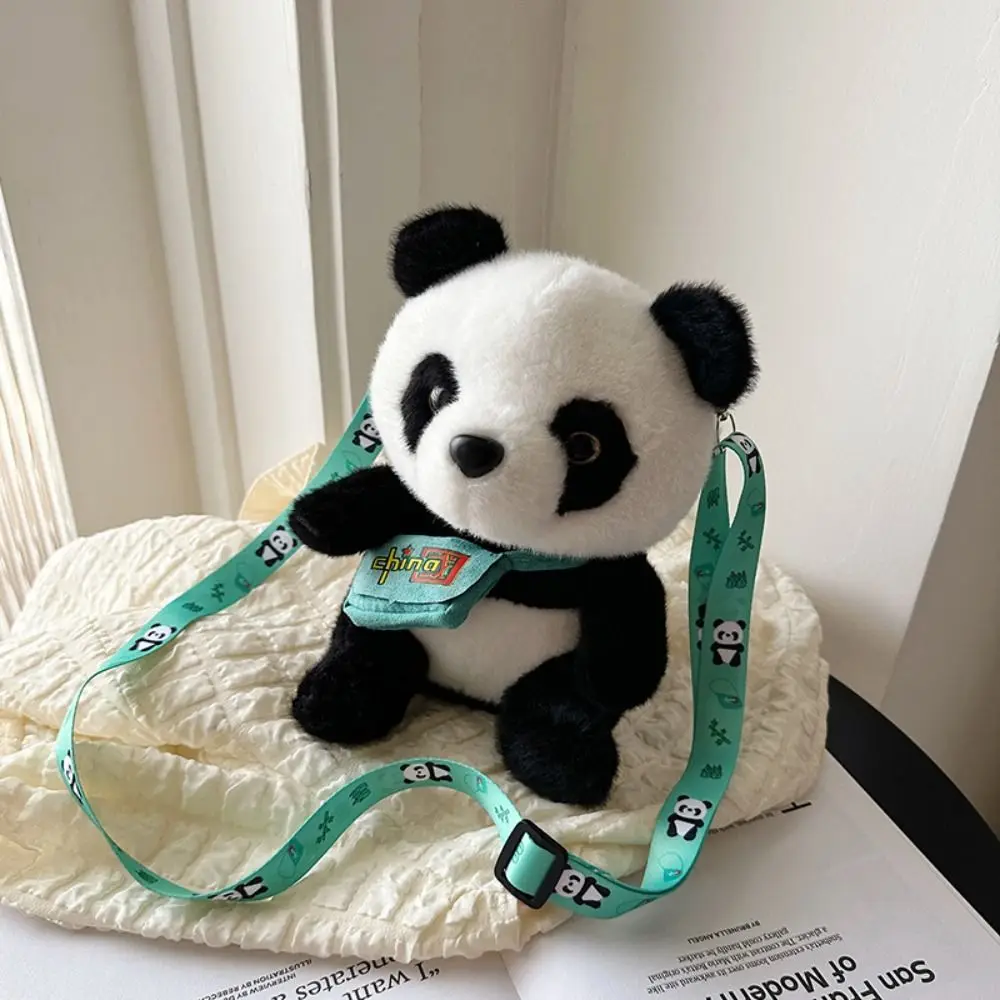 Simpatico peluche Panda borsa a tracolla portamonete Panda Cartoon Messenger Bag Fluffy Mobile Phone Pouch Girl