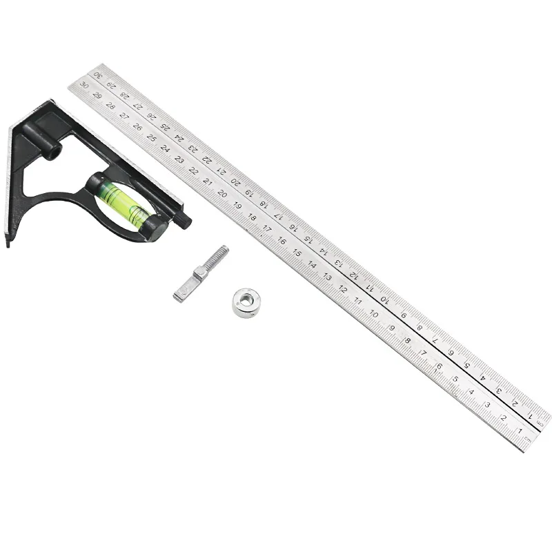 Angle Square Measuring Tools Set Precise Stainless Steel Aluminium Durable Adjustable Combination Spirit Level 12\