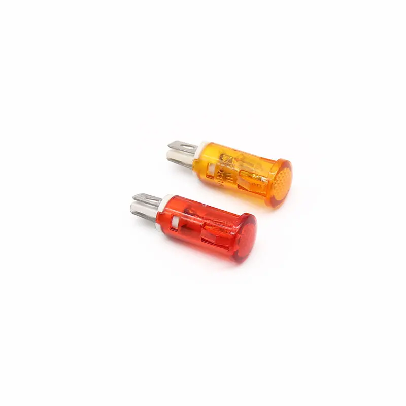 5Pcs Signal Lamp Panel Mounting Neon Indicator Red Green Yellow Lights 220V 12V/24VDC 10mm MDX-11A Guiding Signal Lamp