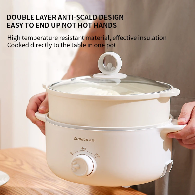 Electric cooking pot cooking noodle pot multifunctional hot pot steaming frying and boiling one electric hot pot household