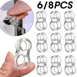 1/8PCS Door Handle Buffer Anti-collision Baby Safety Door Stops Transparent Shockproof Ring Pad Buffer Walls Protection Supplies