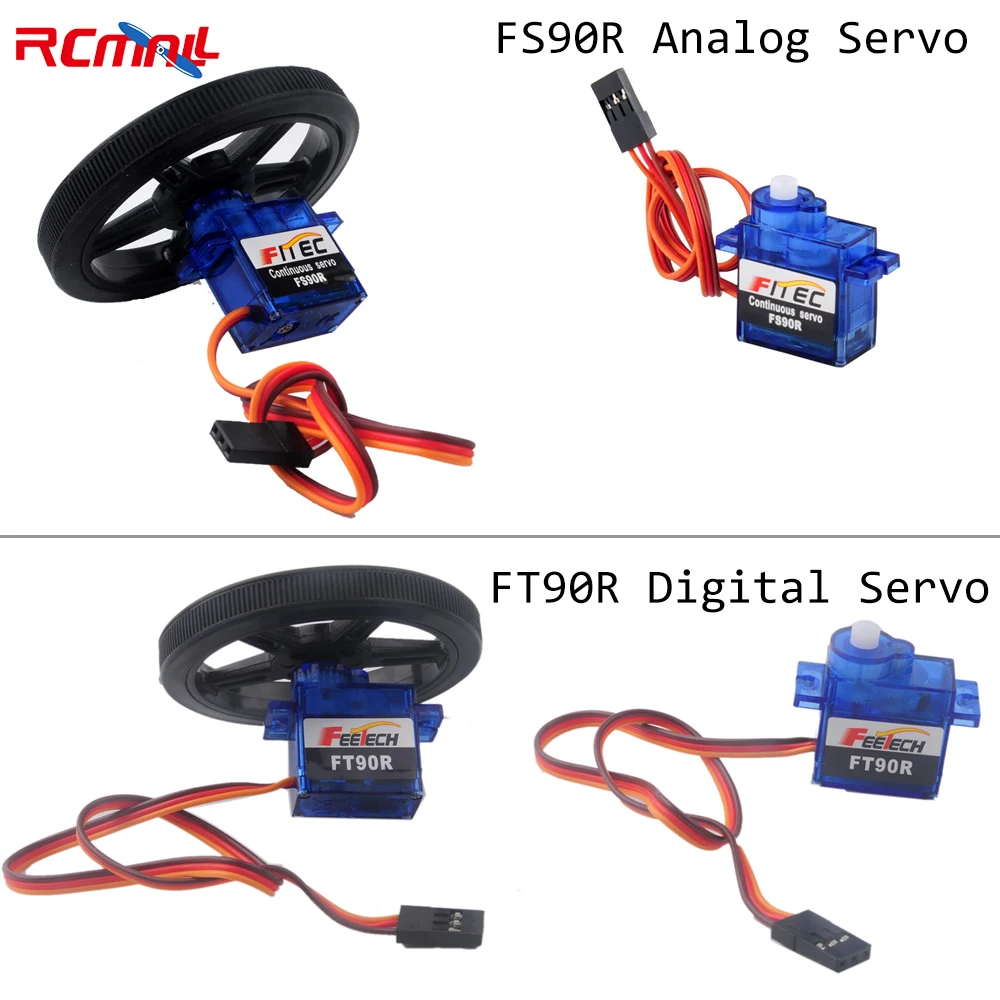 Feetech FS90R Analogservo / FT90R Digitalservo 360-Grad-Dauerdrehung Micro-RC-Servo für RC-Drohnen Spielzeugroboter