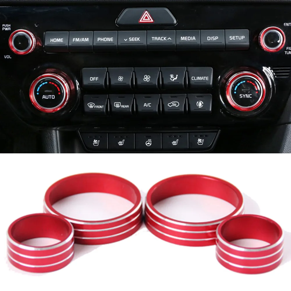 For KIA Sportage QL 2017 Car Air Condition Volume Radio Switch Knob Decorative Ring Sticker AC Control Adjust Trim Cover Styling