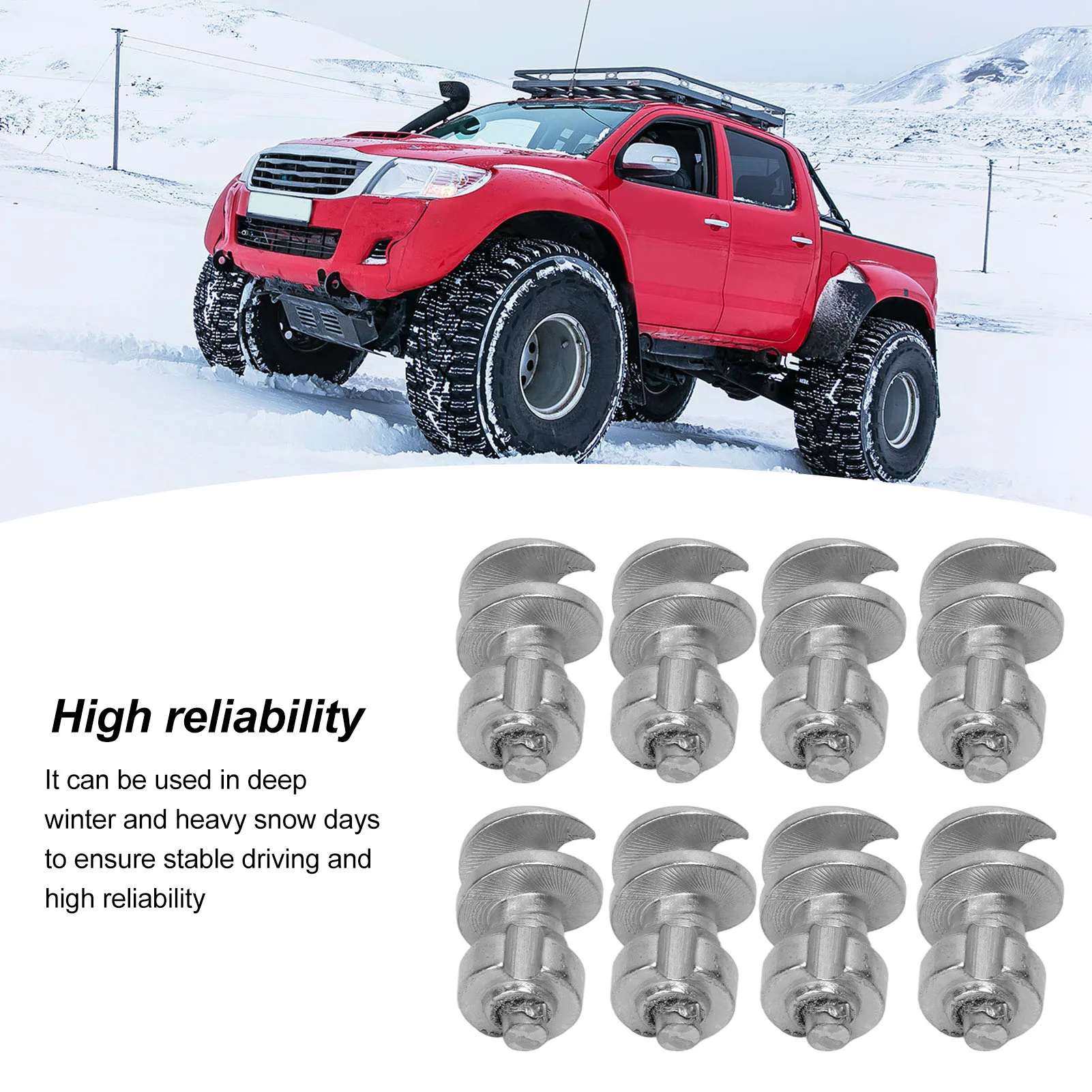 

Screw Snow Spikes Silver Sturdy Car Wheel Tyre Studs Increase Stability Tungsten Steel Aluminum for Motorcycle