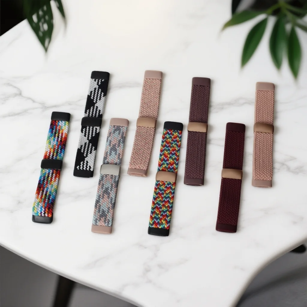 Magnetisches Nylon-Elastikband für Fitbit Charge6, geflochtenes, dehnbares Ersatzarmband für Fitbit Charge5/Charge6