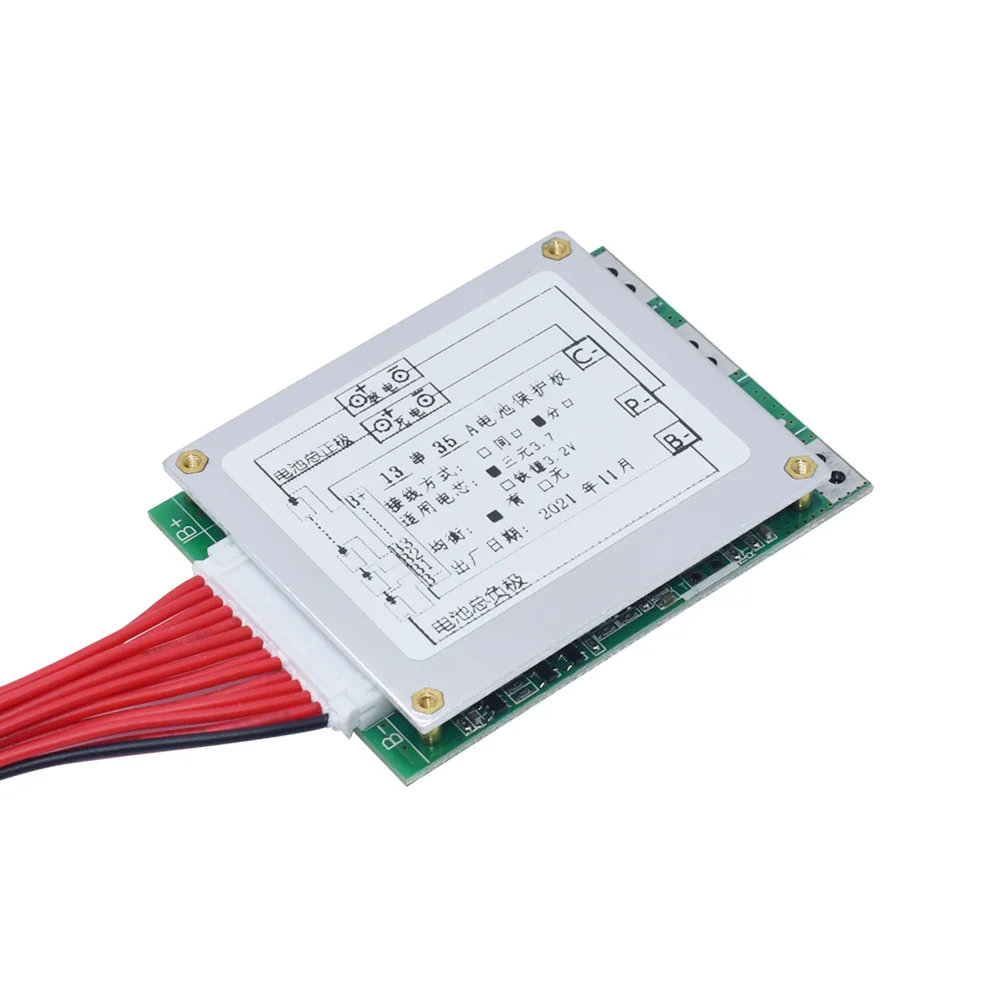 WAVGAT 13S 35A 48V Li-ion Lithium 18650 Akumulator BMS Płytka PCB PCM Balance Układy scalone Płytka dla Arduino — zdjęcie produktu 6