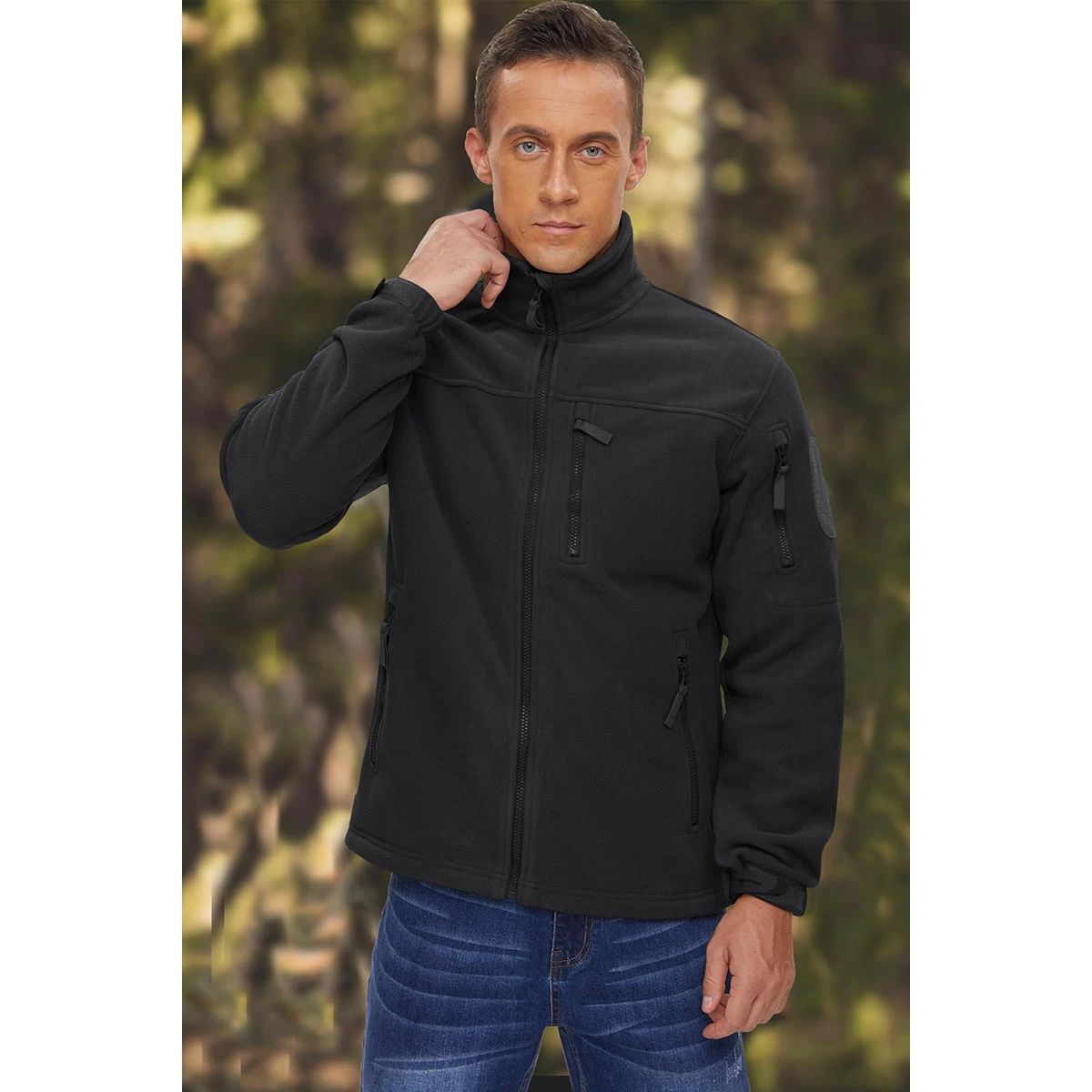 TACVASEN Men's Fleece Jacket Soft Warmth Windproof Full Zip Up Coat Multiple Zipper Pockets Hiking Working Outdoors Windbreaker 31 Sd4f24be9d47b48e4b93da414229460edv