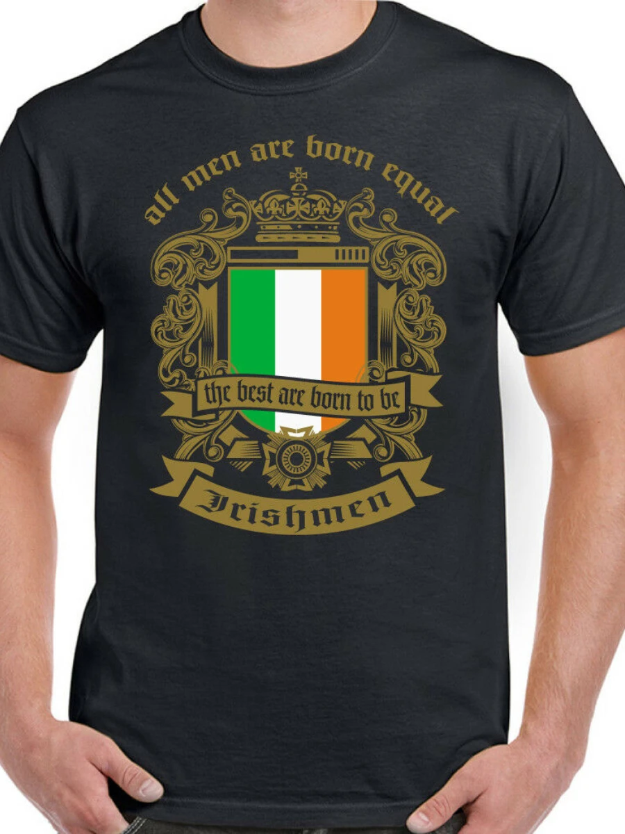 Ireland T-Shirt All Men Are Born Equal Irish Mens Flag Rugby St Patricks Day Summer Cotton Short Sleeve O-Neck T Shirt New S-3XL