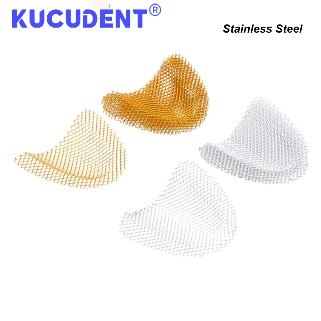 20 unids/pack malla de refuerzo Dental malla de refuerzo palatal de Metal dorado para herramienta de materiales para dentadura palatal superior e inferior