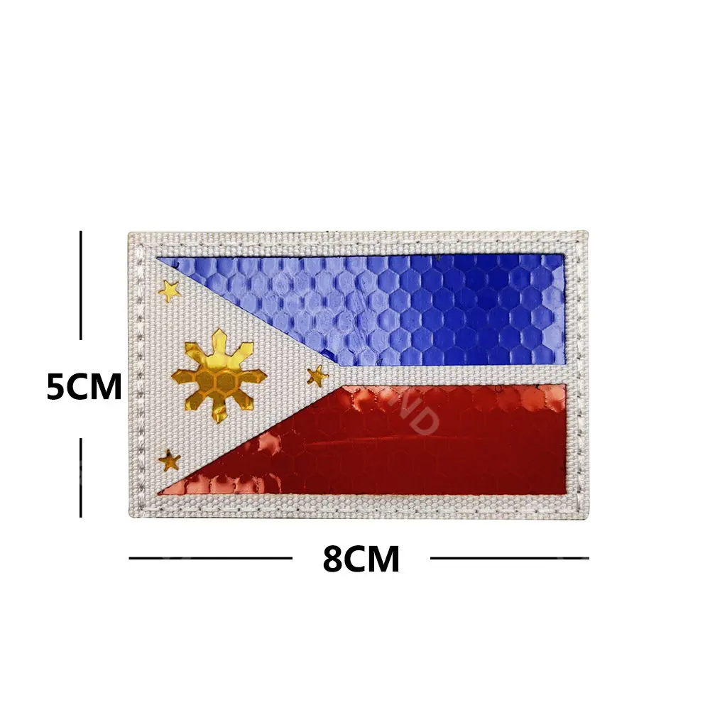 Philippine flag Patches Armband Embroidered Patch Hook & Loop Embroidery Badge Military Stripe PVC Emblem for Outdoor Gear