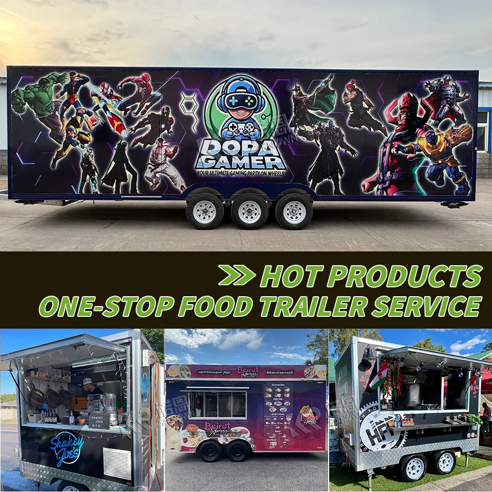 2025 New Mobile Coffee Trailer USA Standard Food Vending Cart Food Car Custom Color Pull The Dining Cart