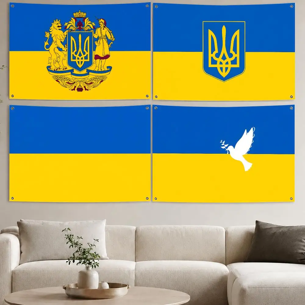 Flag U-Ukraine Flags Aesthetic Wall Tapestry Printed Wall Hanging Living Room Party Outdoor Decor