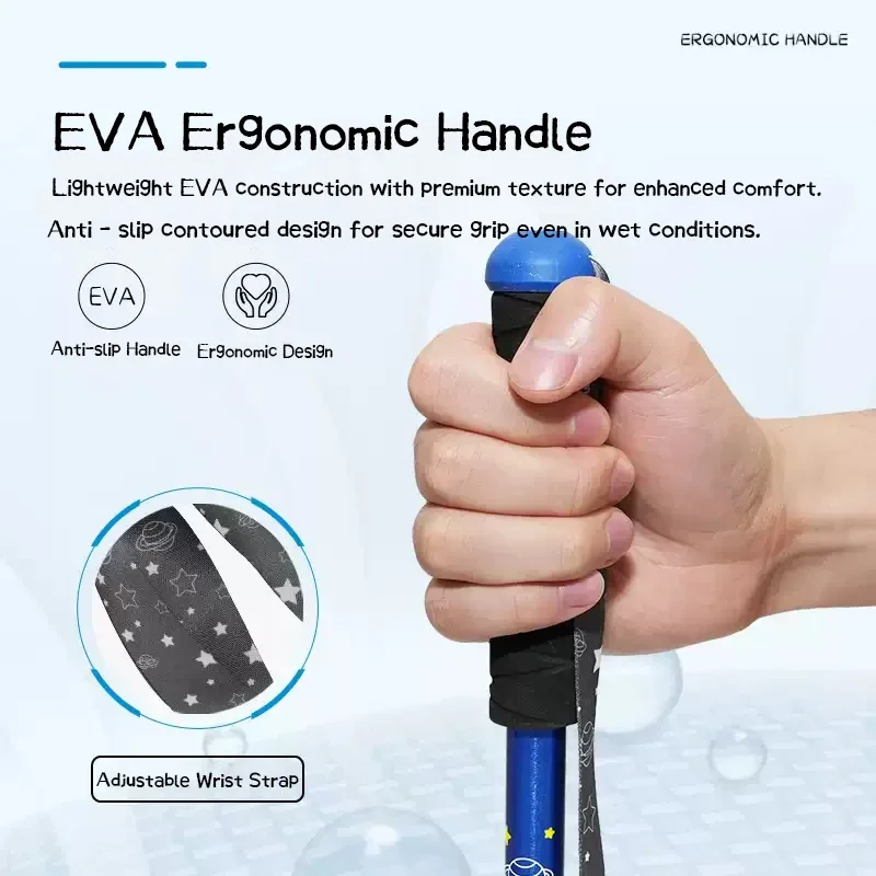 مع قفل خارجي خفيف للغاية من سبائك الألومنيوم بثلاثة أقسام تلسكوبية قابلة للتعديل في الهواء الطلق عصي المشي لمسافات طويلة للأطفال #4