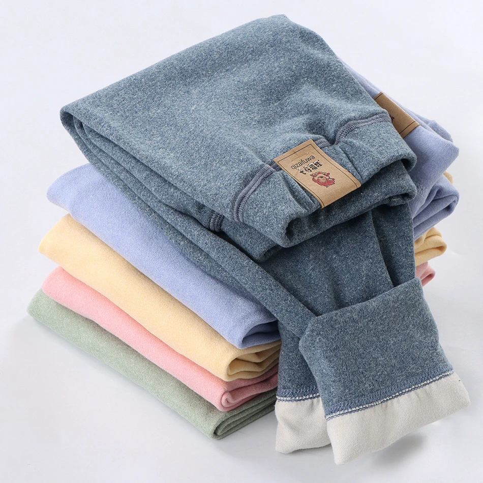 Fleece-Lined Pants for Kids Warm Cozy Winter Trousers with Elastic Cuffs Soft Thermal Bottoms for Boys and Girls All-Day Comfort