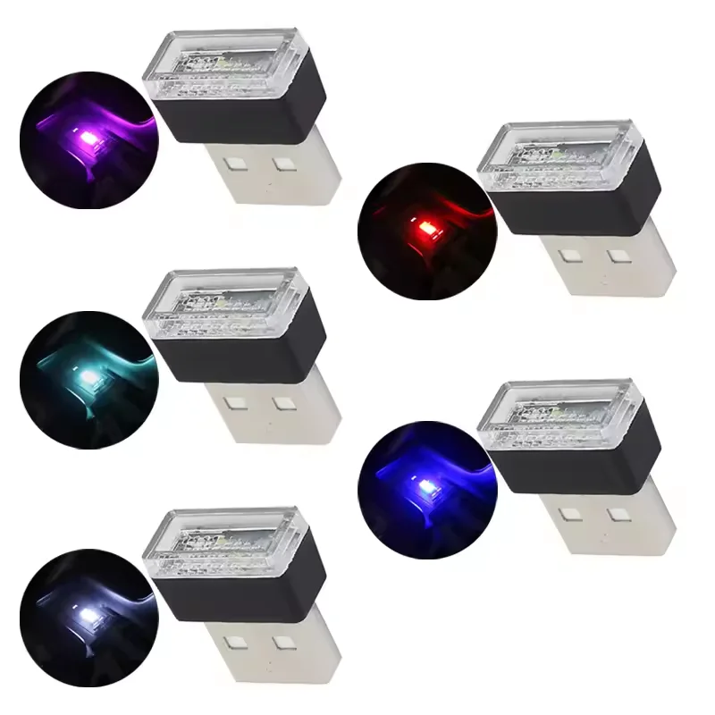 Mini USB LED Car Lights Car Interior Ambient Lights Emergency Lighting PC Car Color Decorative Lights Specifications Available
