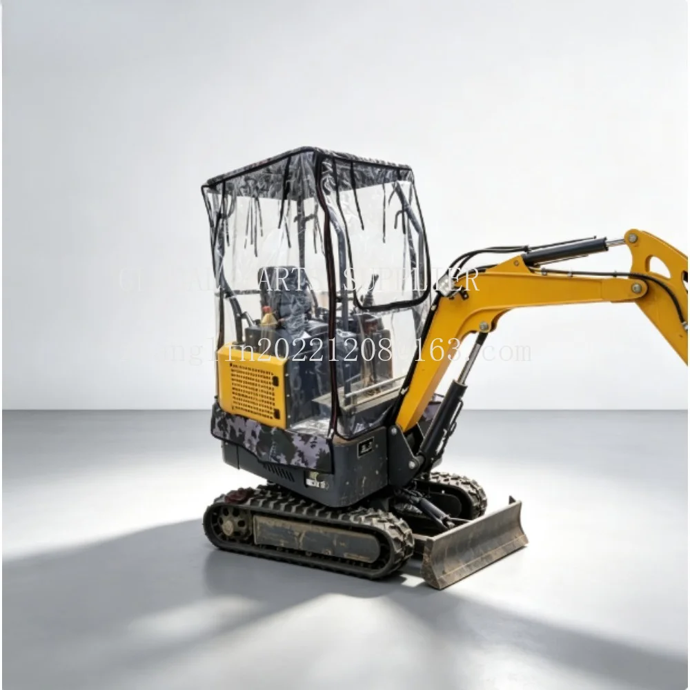 1pc Mini Protective Cover Transparent Digger Car Cover Excavator Warm Awning Thickened Pvc Windproof Fit for Yanmar 17 27