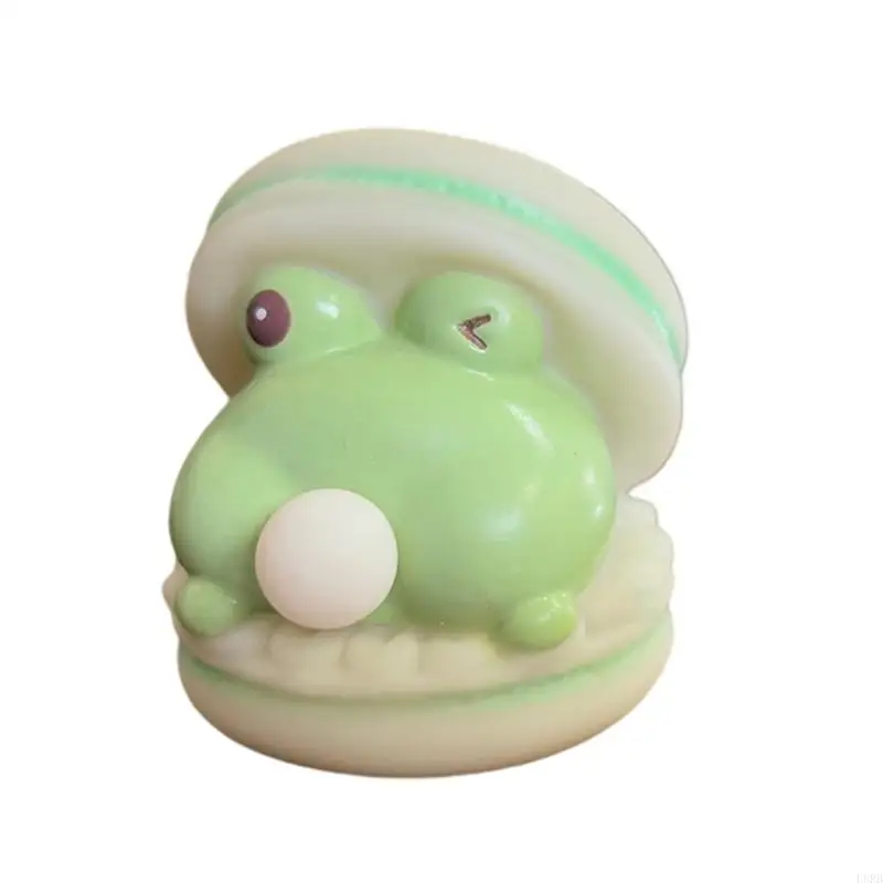Playful PVC TPR Squeeze Toy Hamburger Macaron Desk Decors Anxiety Relief L8RB