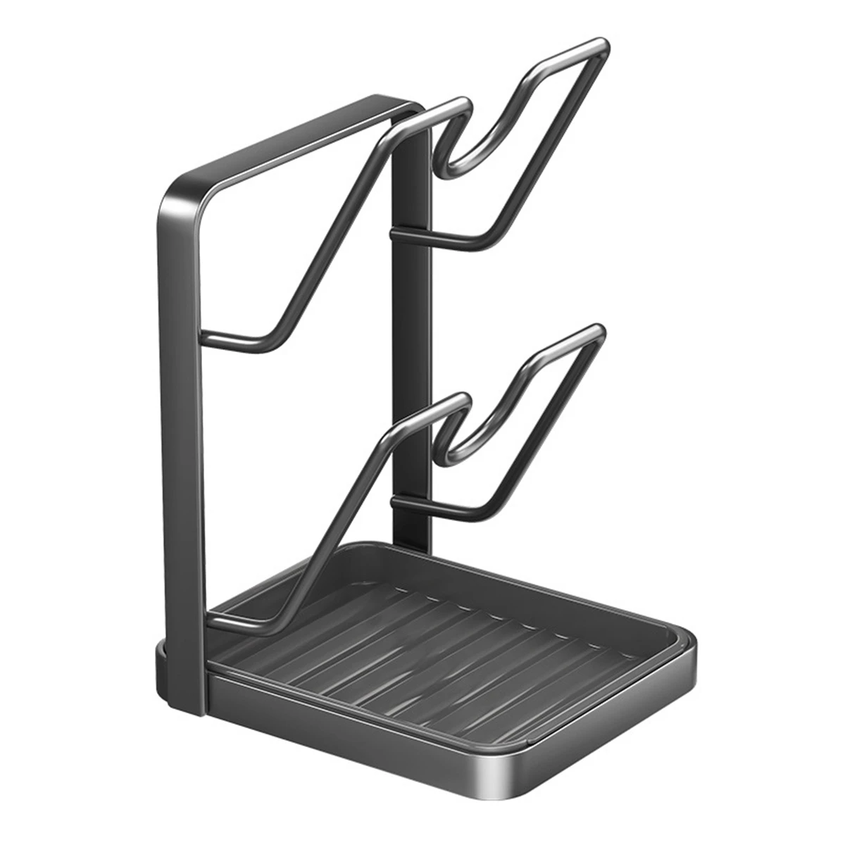 For Kitchen Countertop Pot Lid Holder with Spoon Rest for Organizing Cooking Utensils and Lids in a Compact and Functional Way