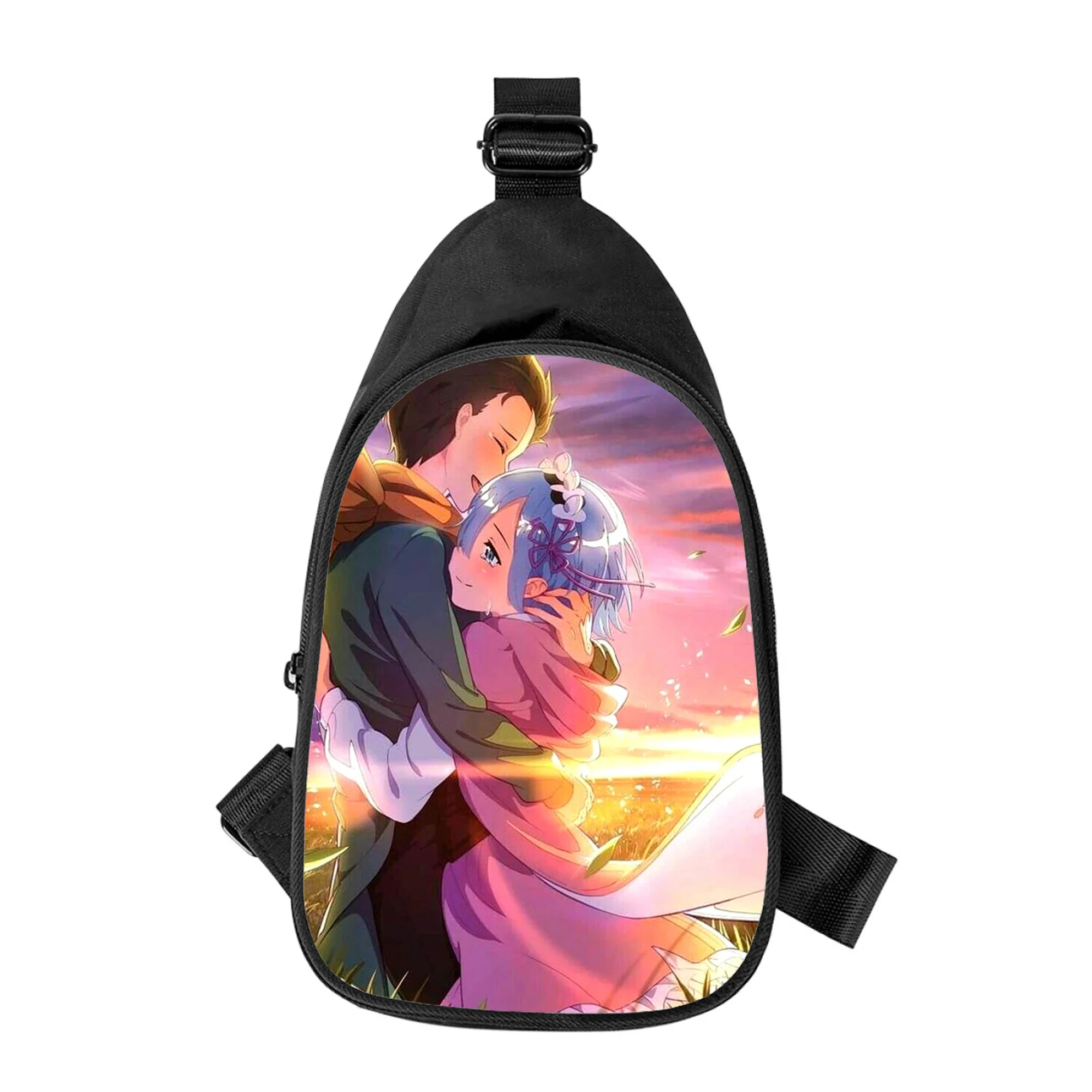 Re zero Rem Emilia anime Print New Men Cross Chest Bag Diagonally Women Shoulder Bag Husband School Waist Pack Male chest pack