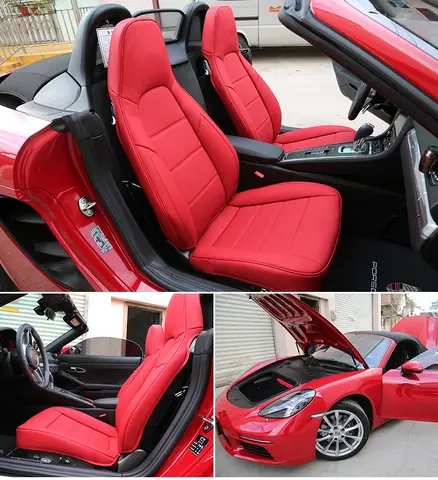 사용자 정의 맞는 자동차 시트 커버 2 좌석 포르쉐 718 slk Boxster 911 BMW Z4 Audi TT Jaguar F-Type 용 내구성 방수 나파 가죽