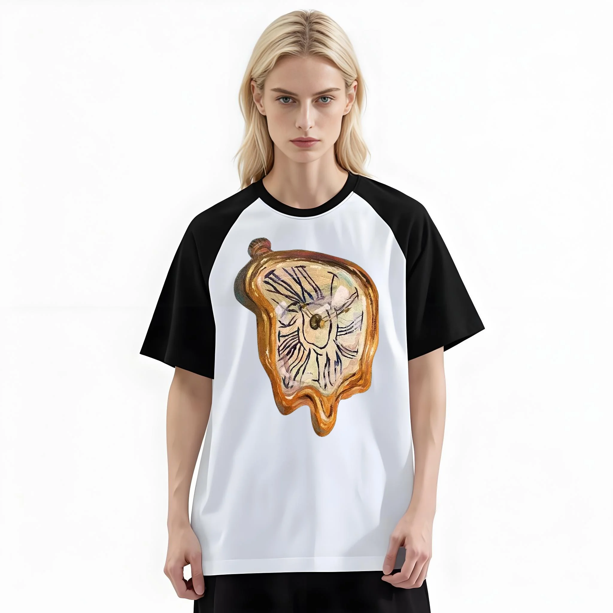 Women'S Fashion Raglan Sleeve T-Shirt, Wooden Slice Eyeball Weird Horror Art Printed, Summer Casual Comfortable Tee, Women'S Everyday Short-Sleeve Top