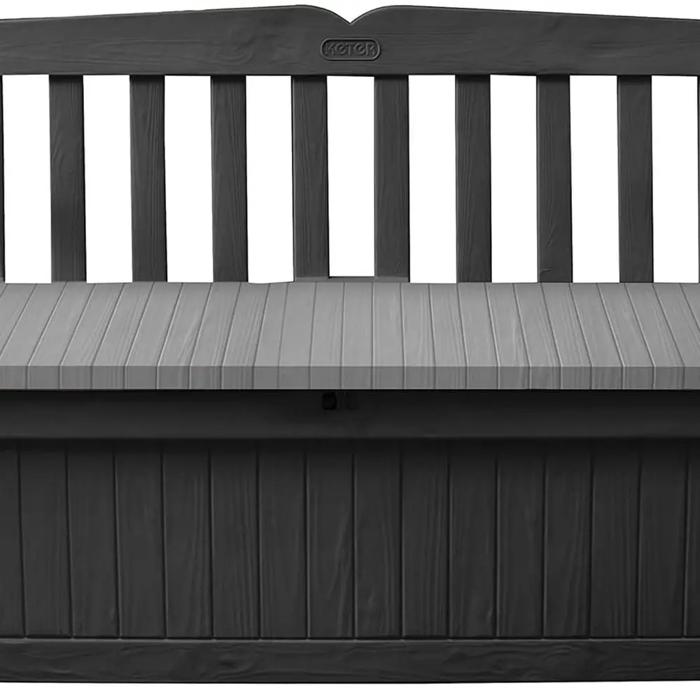 

70 Gallon Keter Solana Storage Bench Deck Box for Patio and Front Porch - Ideal Storage for Gardening Tools and Pool Accessories