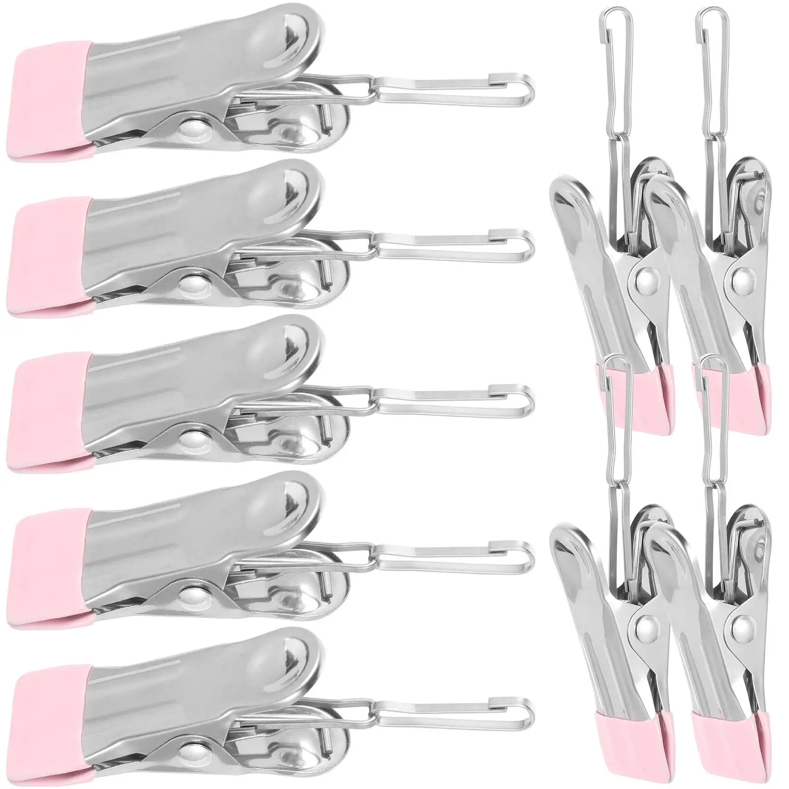 

20 Pcs Non-slip Clothespin Hook Quilt Clamps Windproof Clips Multifunction Sturdy Stainless Steel Clothespins Drying