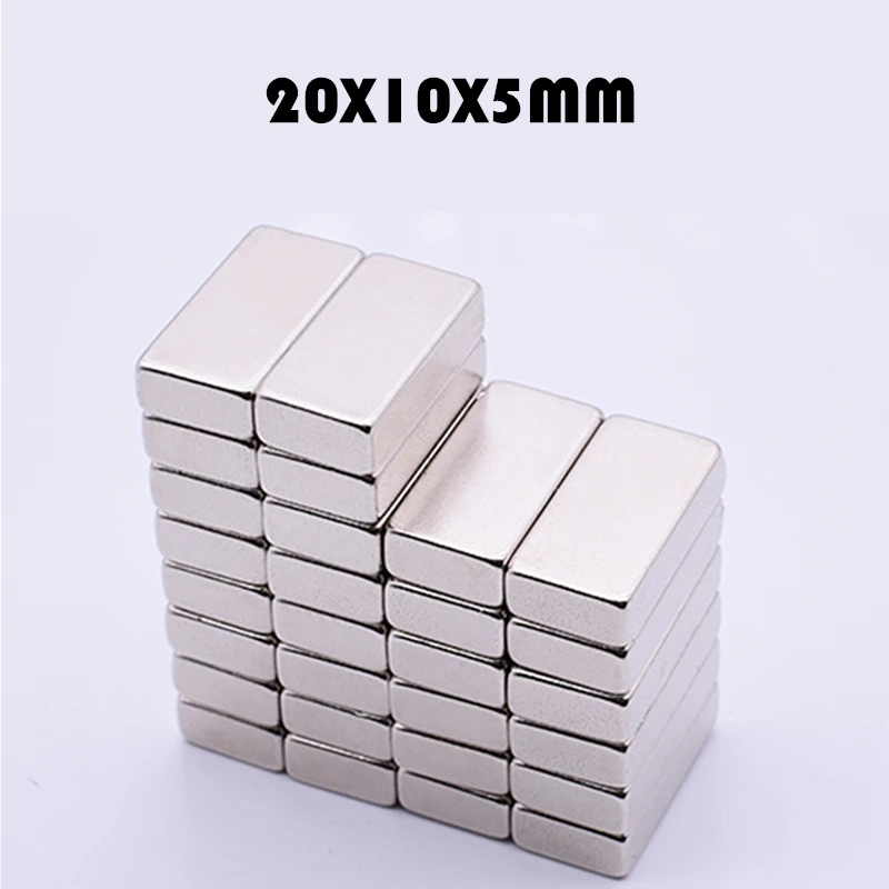 

5Pcs 20x10x5 mm Neodymium Magnet Super Powerful Neodymium N35 Rare Earth Magnet 20*10*5 mm Magnets for Fridge Imanes