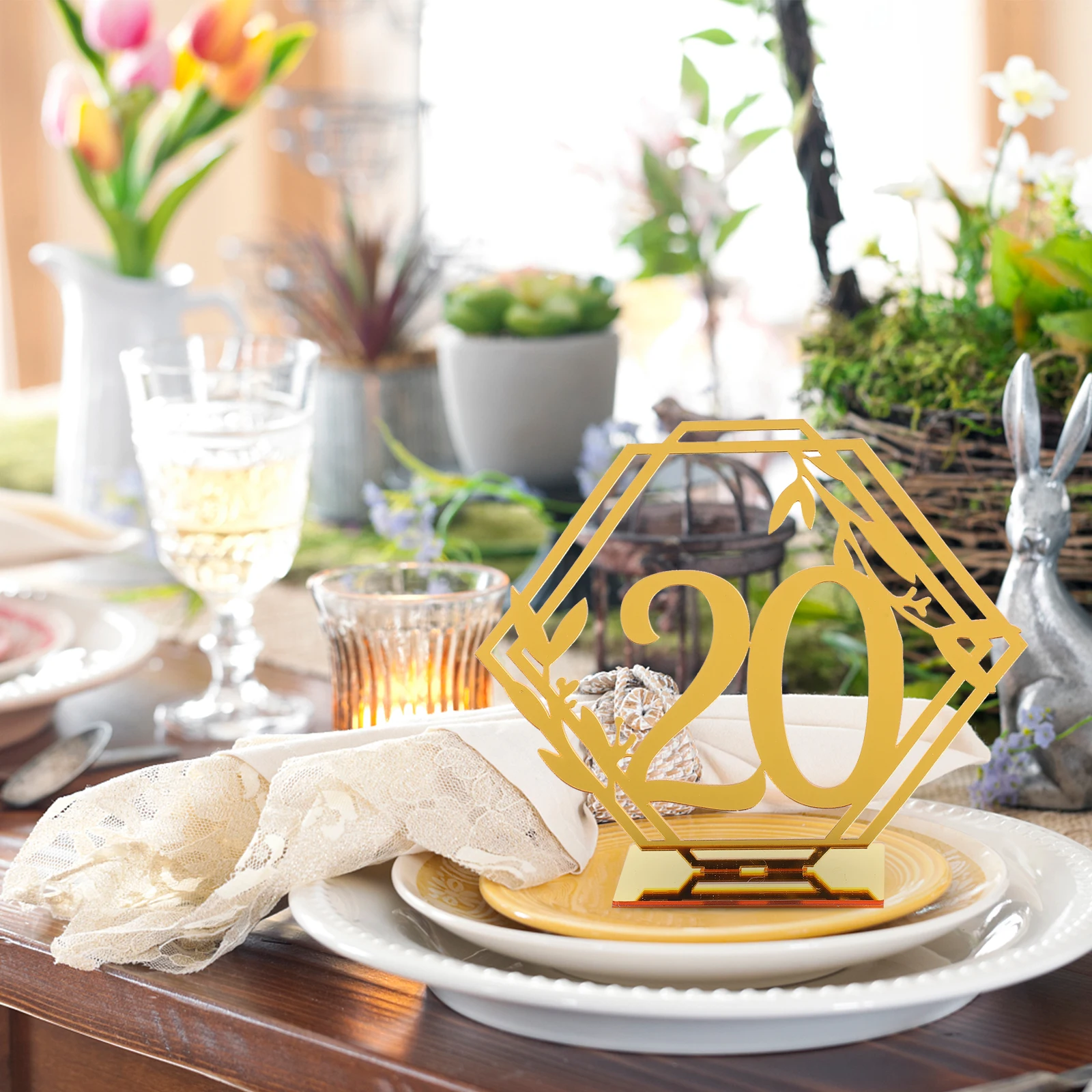 

20 Pcs Acrylic Table Numbers Elegant Dinner Cards for Wedding Birthday Banquet Reusable Seat Signs Chic Stylish Decor